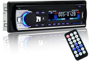 PolarLander Autoradio Audio USB/SD/Lecteur MP3 Récepteur Bluetooth Mains Libres avec Télécommande 1 Din