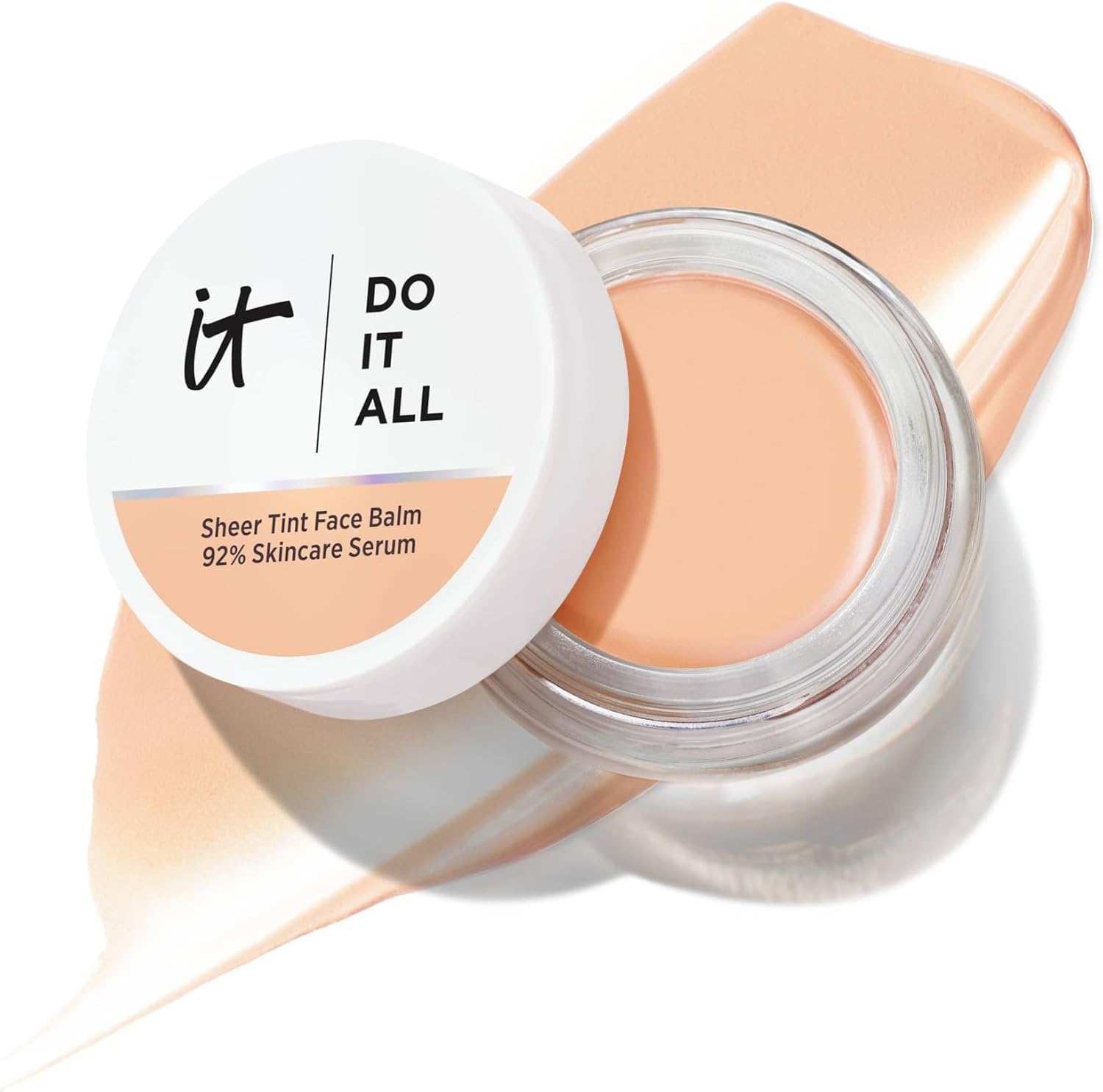 IT Cosmetics Do It All Sheer Tint Face Balm, Sheer‑Coverage Tinted Moisturiser with 92% Skincare Base, Collagen Peptide, Hyaluronic Acid & Vitamin E, 24hr Hydration, LN210