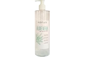 KEFUS Aloe Vera gel pur naturel 500 ml. Absorption immédiate et agréable texture non grasse. Nourrit, hydrate, rafraîchit et soigne la peau. Après-soleil. Afersun