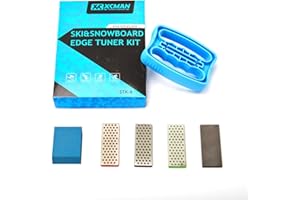 XCMAN Alpine Ski Freeride Snowboard Edge Bevel Tuning Kit Edge Care Kit -Side Ski Angle Tuning Tool +3 Diamonds File+Gummy Stone