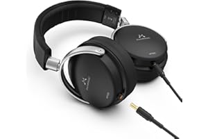 Soundmagic HP1000 Wired Closed Back Over Ear Audiophile Headphones HiFi Stereo Professional Premium Headset Noise Isolating Super Clear wide Soundstage for Musician with detachable Cable Black