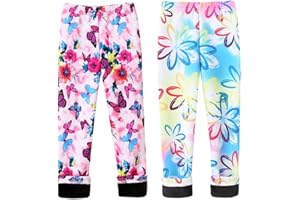 FedMois Leggins Pantaloni Felpati Collant Termici Invernali Bambina Ragazza Confezione da 2