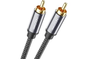 deleyCON 7,5m Subwooferkabel - RCA Cinch Koaxialkabel - för Subwoofer, AV-Receiver, HiFi-Förstärkare, HiFi-Anläggningar, Soundbars, Aktiva Högtalare - Nylon