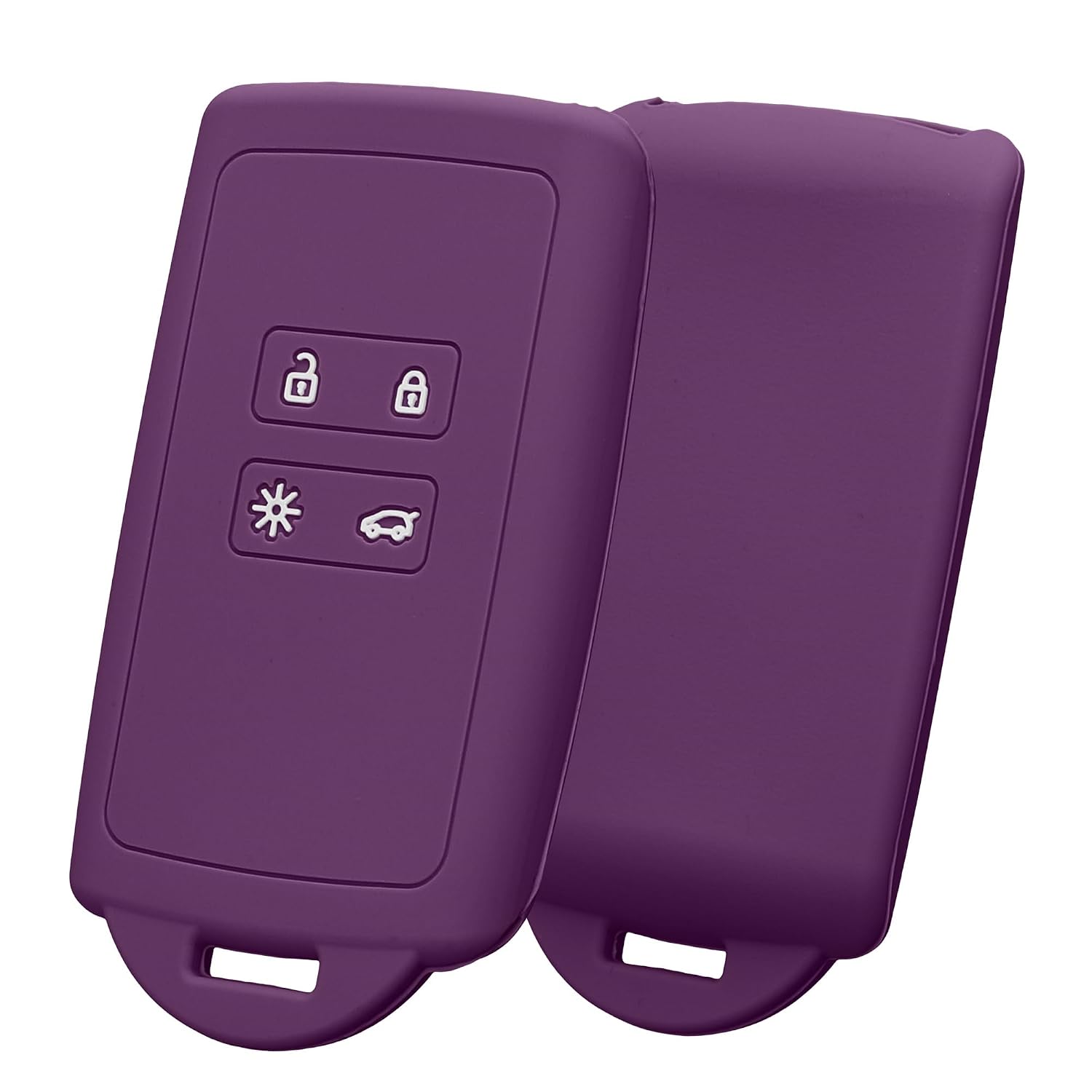 kwmobile Autosleutelaccessoire, compatibel met Renault Smart Key 4-toetsen (alleen Keyless Go), zachte siliconen hoes met sleutelhangerring, magenta lila