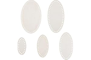 AHANDMAKER 5 Misure Fondo Cestino in Legno Ovale Naturale, Sacchetto di Immagazzinaggio del Filato del Cesto all'Uncinetto Fai-da-Te per Forniture per La Tessitura di Cestini per Maglieria