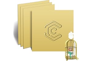 Creatorally Coloured Plywood Board, 3 mm, Linde Wood for Laser Cut, 30 x 30 cm, Pack of 4, Laser Plywood for Cutting and Engraving, Untreated Wooden Panel for DIY Wood Burning (Gold)