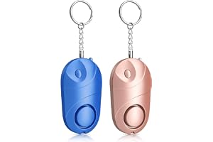 Personligt larm [2-pack] Qoosea Safesound personligt säkerhetslarm 140 dB med LED-ljus, nödfalls- och självförsvars-säkerhetslarm för barn/kvinnor/äldre/studenter