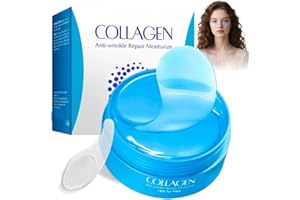 CHENDUORAN 60 Piezas Parches Ojos,Parches Ojos Bolsas y Ojeras,Máscara Eye Patches de Colágeno y Ácido Hialurónico,Para Reducir Bolsas y Atenuar Ojeras,Anti Edad,Aliviar La Fatiga y Reafirmar La Piel