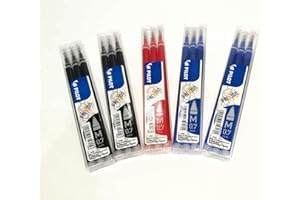 Recambios Pilot Frixion Ball Clicker de 0,7 mm, colores surtidos: negro, azul y rojo, 5 paquetes de 3 unidades