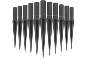 PARTYKINDOM 20Pcs Black Plastic Ground Spikes for Solar Garden Lights Replacement Stakes Compatible with 0.8cm Diameter Lamp Poles, Easy Installation for Outdoor Led Lighting