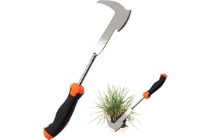 LUMOOM Grattacieli per fughe in acciaio inox, tagliacerbacce con bordo seghettato, Weeder manuale per scavare, per la rimozione di muschio ed erbacce