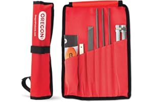 Oregon Kit Afilador para Cadena de Motosierra, Universal, Incluye Limas Redondas de 4 mm, 4,8 mm y 5,5 mm, Lima Plana de 152 mm, Mango, Limitador de Profundidad y Funda (617067)