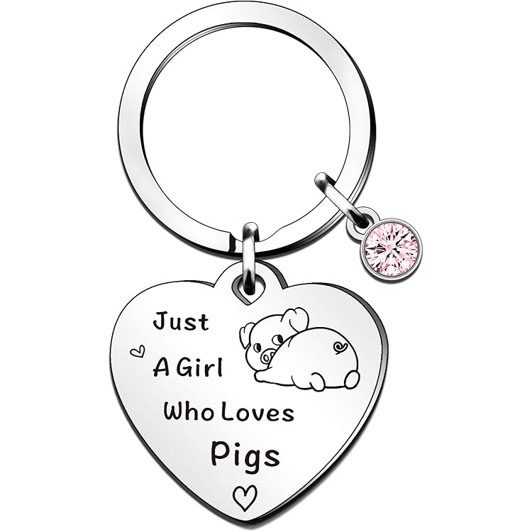 JUBOPE Small Pig Cute Keychain - Kawaii Keychain for Women,Backpacks, Satchels Decorative Accessories Pendant Keychains, Bare Ass Pig, S