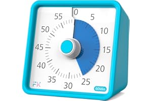 FURRON KING 60 Minutowy Minutnik wizualny, Minutnik biurkowy dla dzieci, minutnik klasowy do nauki, Minutnik szkolny nauczyciela, kuchnia, siłownia, timer do herbaty (Niebieski)