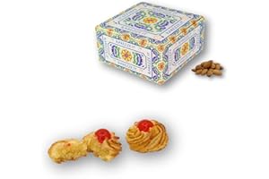 RAREZZE.IT RAREZZE - Biscotti di Pasta di Mandorla Siciliana con Ciliegia, produzione di giornata, in scatola regalo (gr.400). Antica Pasticceria di Sicilia, preparazione artigianale cannoli, cassata, torroncini