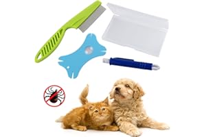 Darryy Zeckenentferner, Zeckenentferner Set Für Hunde Katze, 1x ZeckenKarte, 1x Zeckenzange, 1x Flohkamm, Zeckenentfernung In Sekunden, der Sichere Zeckenschutz Für Haustiere, Hund, Katze Und Mensch