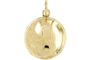 FORME DI LUCCHETTA Lucchetta - Yin Yang Real Gold Charm Harmony Pendant - 14mm - Pendants for Womens Teen Girls Necklaces and Bracelets