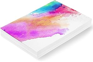 YILUXMYYXGS 50 Feuilles Bloc de Papier Aquarelle 300g en Coton, Bloc de Peinture en Papier AquarellePapier Aquarelle Blanc pour Artistes Aquarelles Dessin Cartes Postales Fournitures Artistiques, 13.5 x 19.5 cm