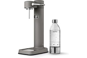 Aarke Carbonator 3 Wassersprudler, Edelstahl-Gehäuse, Sprudelwasserbereiter, inkl. BPA-freier PET-Flasche, kompatibel mit 60 L C02 Zylindern, Farbe: Mattgrau Finish