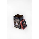 EVLE-Er022-9a Tales Alices Desenli Kare Metal Saklama Kabı 11x11 Cm (Tales Alices)
