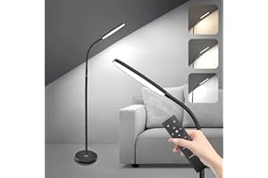 KS KINGSTAR Modern LED Floor Lamp Bright 18W sofa reading Lamps Estheticians' Light for Lash Extensions,Dimmable Modern Standing Light,Adjustable Gooseneck Task Lighting for Living Room Bedroom Office