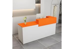 CCUKTFN Bancone Reception Moderno in Legno con Ripiani e Cassetti, 100–240 cm Banco Negozio per Ufficio, Salone, Negozio, Hotel, Studio Professionale