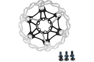 Yongness Disque de frein flottant pour VTT Disque de frein hydraulique, rotor 160 mm, 180 mm, 203 mm avec 6 vis, adapté aux vélos de route, VTT, BMX, pièces de vélo (Noir 160 mm)