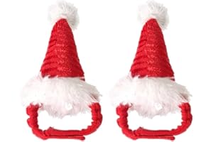 balacoo 2pcs Meerschweinchen Kostüm - Katze Weihnachtsmütze Haustier Weihnachtsmütze Weihnachtsmann Mütze Kopf Zubehör für Kaninchen Hamster Bunny Ratten Kätzchen und Kleintiere