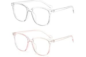 Joynine Pacco da 2 Occhiali Protettivi Contro la Luce Blu | Occhiali Antiluce Blu | Occhiali per Computer | Lenti Trasparenti con Protezione UV400 | Ideali per Uomini e Donne che Utilizzano Schermi