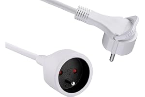 Electraline 101461 Rallonge Prolongateur électrique 3 m fiche extra plate 16A - section 3G1,5 mm²