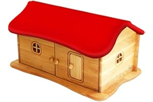 Erst-Holz Drewart großes Haus mit Dach rot, Bauernhaus, Spielhaus, Kleiner Kinderbauernhof 935-4026