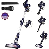 TASVAC Aspirapolvere senza fili, Scopa elettrica pieghevole,senza sacco,leggera 1,36KG, 20kPa, Luce LED, Due filtri a spugne,