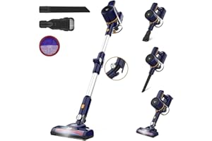 TASVAC Aspirapolvere Senza Fili, Scopa elettrica Pieghevole,Senza Sacco,Leggera 1,36KG, 20kPa, Luce LED, Due filtri a spugne, Autonomia 40 Min, Pavimenti Tappeto Peli di Animali Domestici