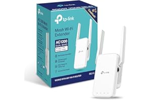 TP-Link RE315 AC1200Mbps WiFi Extender Booster Dual Band, 2 External Antennas, EasyMesh, WiFi Booster Range Extender, Internet Booster, Access Point, Works with Any WiFi Router, Easy Setup, UK Plug