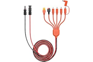 Tonton Universal Solargenerator Ladekabel, Solarladekabel für Solarpanel, Solargeneratoren & Tragbare Powerstation, Solar Stecker auf Adapter, Solarpanel Adapter 7in1