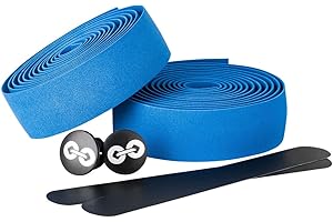 URBAN ZWEIRAD Cinta para manillar de bicicletas - azul - con franja autoadhesiva al dorso, bandas adicionales y tapas laterales para una óptima fijación (azul)