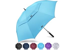 ZOMAKE Ombrello da Golf Grande 172cm - Automatico Ombrelli Pioggia Grandi Resistente Antivento Con Doppio Baldacchino - Extra Large Umbrella Per Uomo Donna(Blu Chiaro)