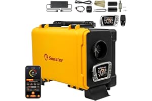 SUNSTER HTB1 8KW Diesel Air Heater, 12V/240V All-in-One diesel heater with Bluetooth App Control, Auto Thermostat &5500m Altitude Mode, Internal Circulation, Car Parking Heater for RV Motorhome Campervan
