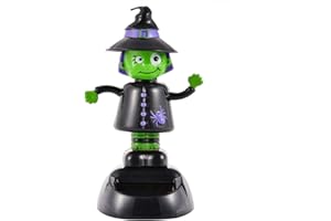 SUN 'N' SAND Taomeng Solar Bobble Shaking Head Toy Solar Powered Dancing Toys - Halloween Swing Shaking Head Ghost Witch Doll Solar Dancing Car Toy Decoration Solar Powered Car Dashboard Ornaments, Purple