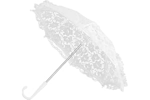 BUACHOIS Ombrello di Pizzo Bianco, per Decorazione di Nozze, Fiori Artigianali da Ricamo Palco per Feste Nuziali Fotografia Scena Puntelli