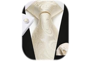 Enlision Cravate Homme Mariage Cravates Couleur Unie Ensemble Cravate et Pochette et Boutons de Manchette Set Motif Cachemire Floral Travail Cadeau Fete Cravates