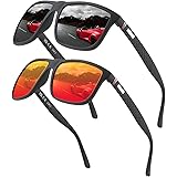 Perfectmiaoxuan Polarisierte Sonnenbrille Herren/Damen ; Vintage/Klassisch/Elegant Brillengestell; HD-Pilotobjektive; Golf/Fa