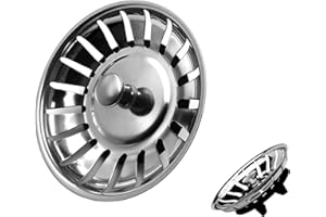 ERIOSCAR 1 Pièce Panier pour Bonde d'Évier de Cuisine Compatible avec IKEA ATLANT DOMSJÖ, Bouchon Evier Cuisine 80 MM, Filtre Evier Cuisine