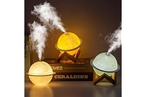 BESDIRECT BeisDirect Cool Mist Humidifier, Moon Planet Humidifier with Light, Household Aroma Diffuser Night Light, 200ml Automatic Power-off USB Humidifier for Home