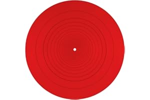 NQEUEPN Turntable Platter Mat, 12 Inch Diameter Silicone Turntable Mat Anti-Static Anti-Slip Turntable Pad Record Player Mat LP Slipmat for Vinyl Record Mat Replacement Accessories (Red)
