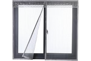 Liveinu Cortina Mosquitera Magnética Para Puerta Ventana,Mosquitera Para Puerta Ventana Protección Contra Insectos Magnético Mosquitera Puerta Gris 120x140cm