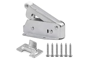TOOLOFLIFE Automatic Spring Catch for Press to Open Cupboard Doors and Loft Attic Hatches, Loft Hatch Catch Push to Open Door Catches Secure Closure for Cabinet, Homes, Offices, Cold-Rolled Steel, 1PC