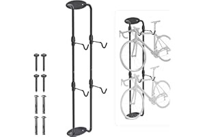 Insaga Bike Wall Mount for 2 Bikes, Garage Bicycle Storage Rack Indoor Cycling Horizontal Holder Hanger with Adjustable Hooks Space-Saving up to 120lbs for MTB, eBike, Mountain or Road Bike,140 x 25cm