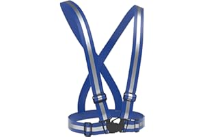 ‎EAZY CASE EAZY CASE Gurt Reflektorweste, durchgehende, elastische Reflektorsteifen, flexibel einstellbar, Warnweste mit Reflektoren, reflektierende Weste, ideal zur Erhöhung der Sichtbarkeit, Dunkelblau