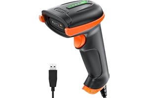 Tera 1D 2D QR Barcode Scanner USB Wired Handheld Scanner 1D 2D QR Data Matrix PDF417 1D Bar Code CMOS Image Barcode Reader Plug and Play, D5100Y